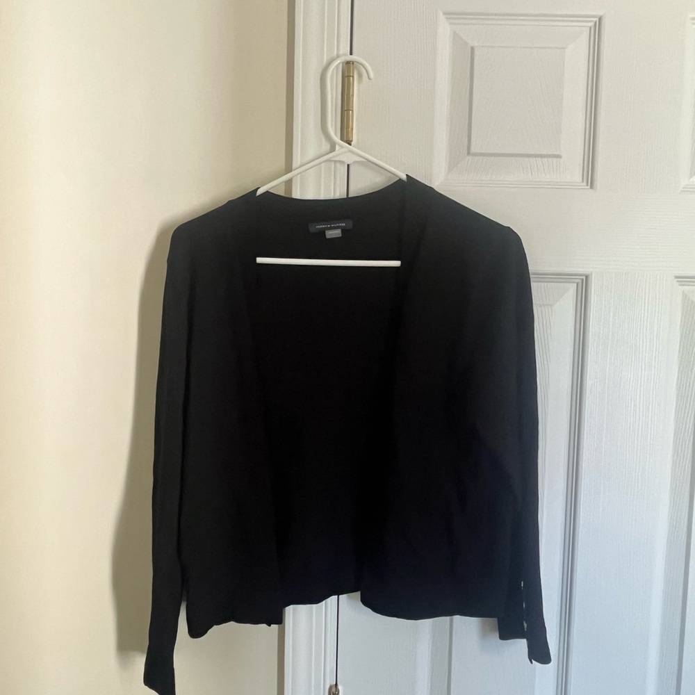 Tommy Hilfiger Black Open-Front Women's Cardigan